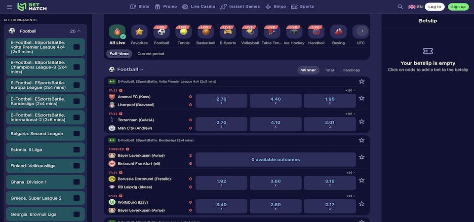 Betmatch live events betting